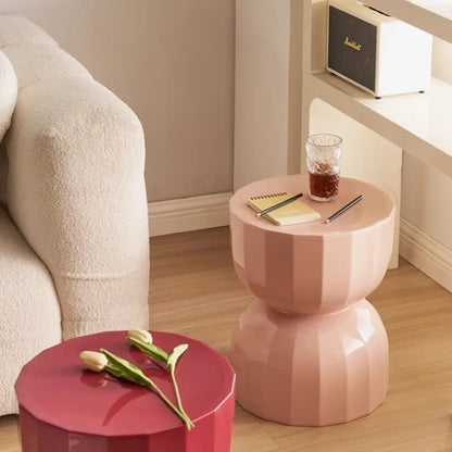 Grooved Hourglass Side Table