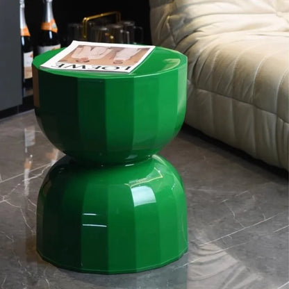 Grooved Hourglass Side Table
