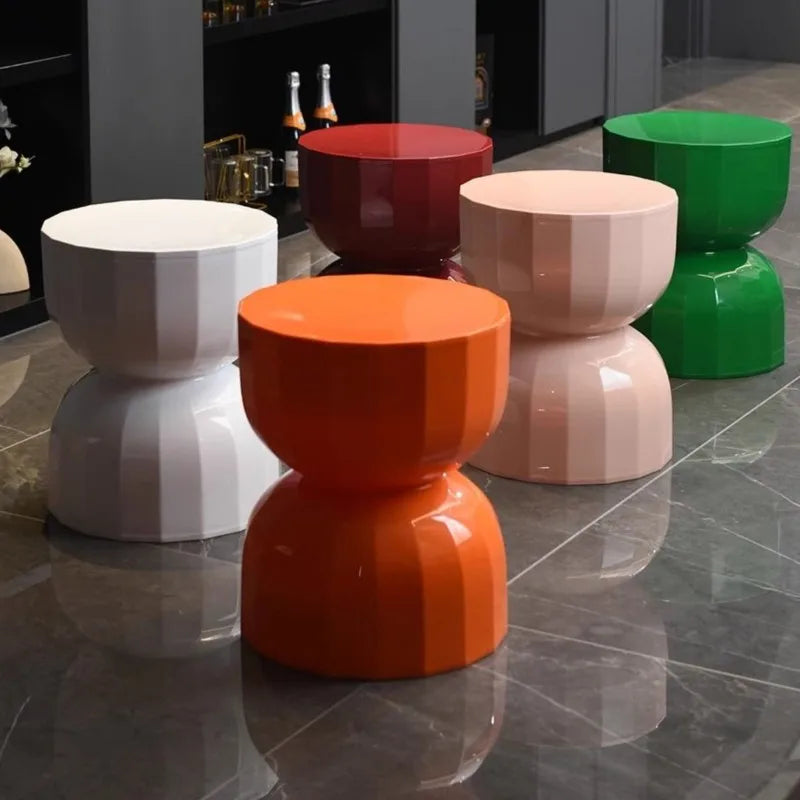 Grooved Hourglass Side Table