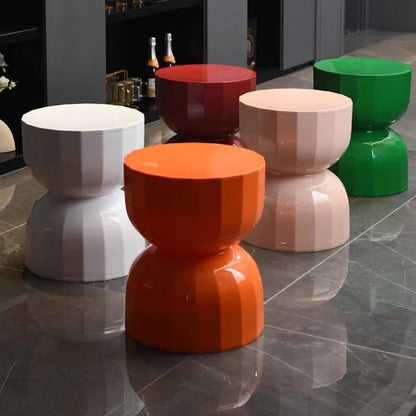 Grooved Hourglass Side Table